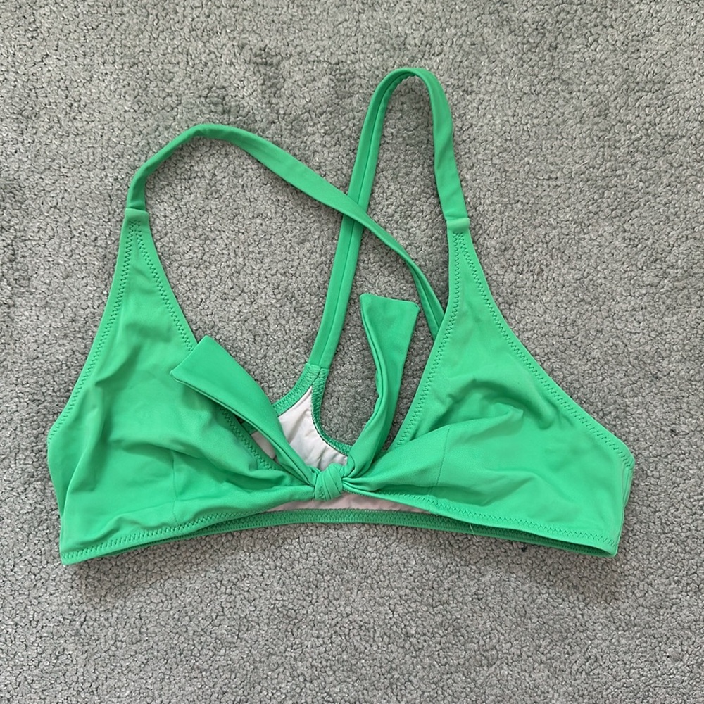 Solid & Striped Tie Front Bathing Suit Top - image 1